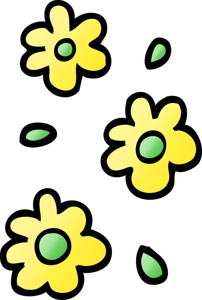 ilustração vetorial gradiente cabeças de flores dos desenhos animados vetor