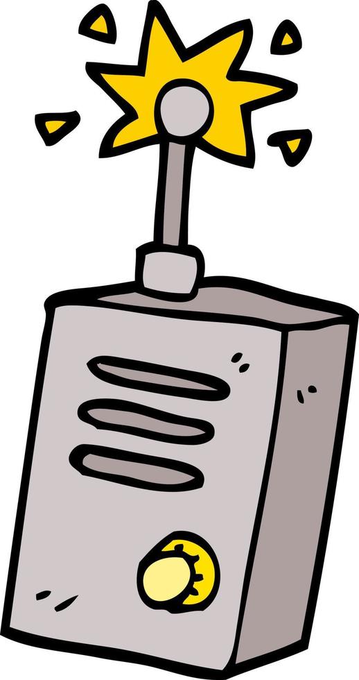 walkie-talkie de desenho animado estilo doodle desenhado à mão vetor