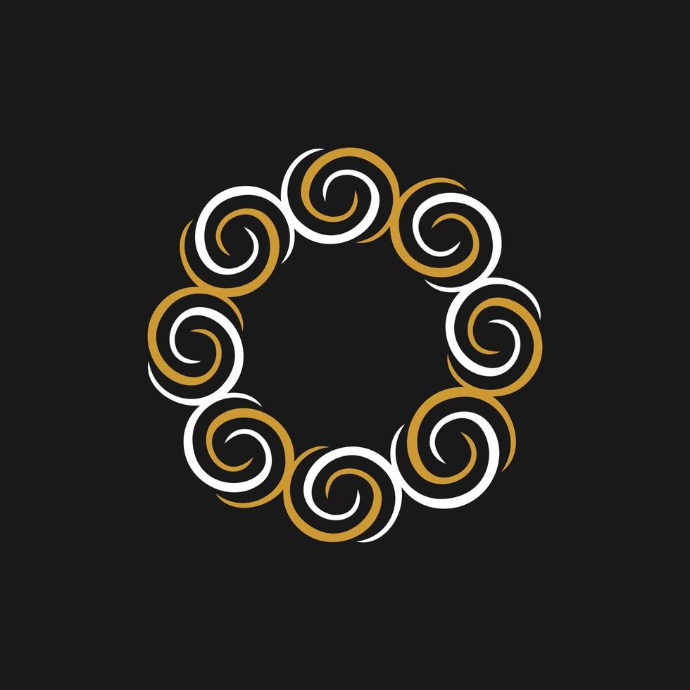 logotipo moderno de luxo espiral padrão de círculo vetor