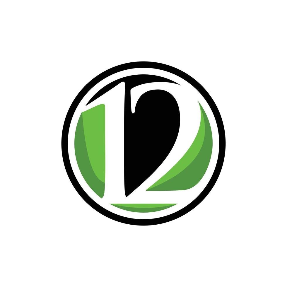 número 12 logotipo geométrico moderno simples vetor