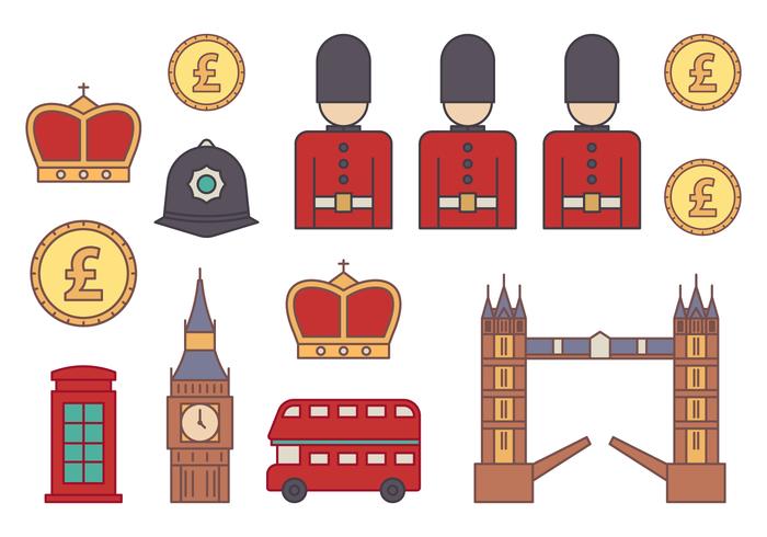 Conjunto de ícones da Grã-Bretanha vetor
