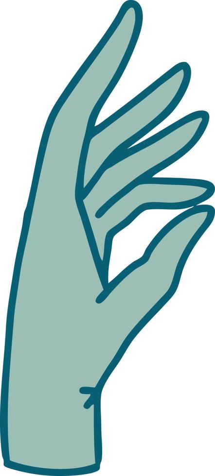 imagem icônica do estilo de tatuagem de uma mão vetor