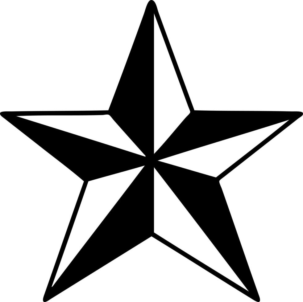 tatuagem em estilo de linha preta de uma estrela vetor