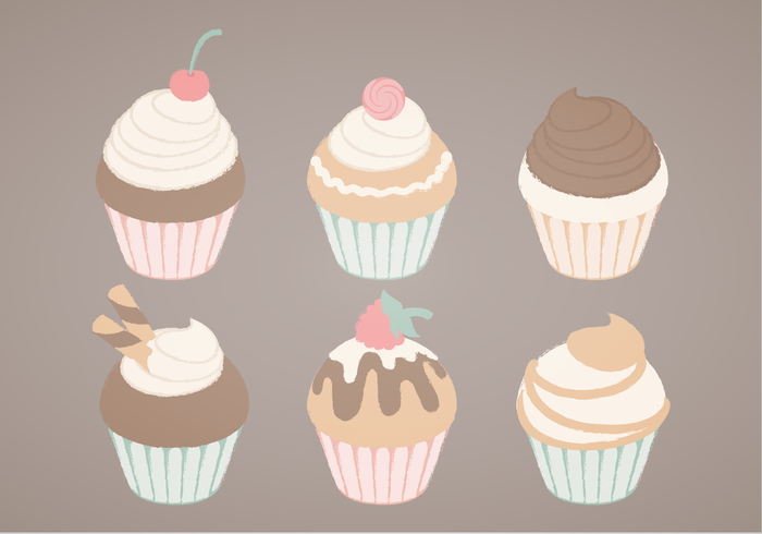 Ilustração dos cupcakes do vetor