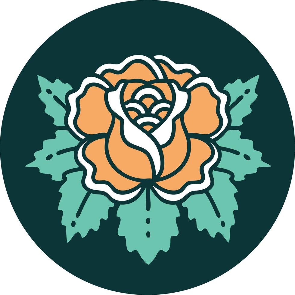 imagem de estilo de tatuagem icônica de uma rosa vetor