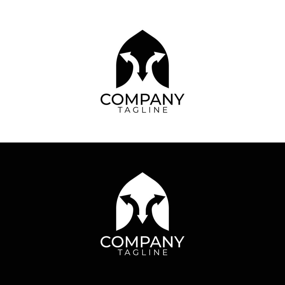 um design de logotipo de seta e modelos vetoriais premium vetor