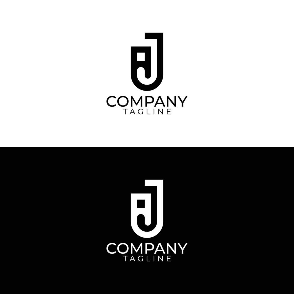 design de logotipo aj e modelos vetoriais premium vetor