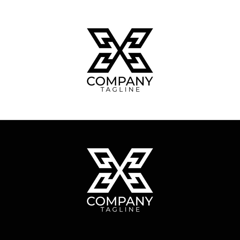 x design de logotipo de letra e modelos vetoriais premium vetor