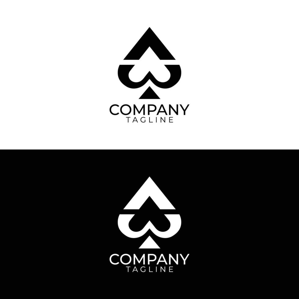 w design de logotipo de baralho e modelos vetoriais premium vetor