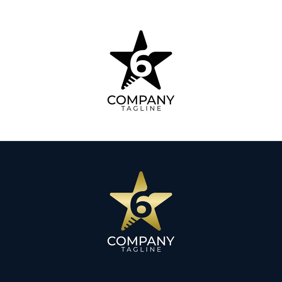 design de logotipo estrela 6 e modelos vetoriais premium vetor