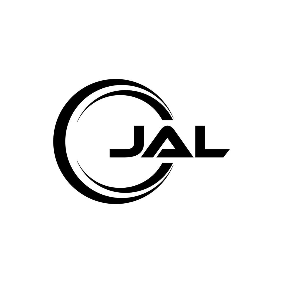 design de logotipo de carta jal com fundo branco no ilustrador. logotipo vetorial, desenhos de caligrafia para logotipo, pôster, convite, etc. vetor