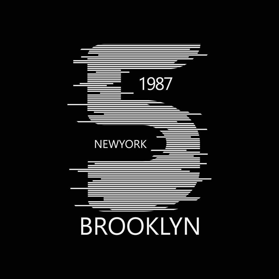 nova york brooklyn t-shirt e design de vestuário vetor