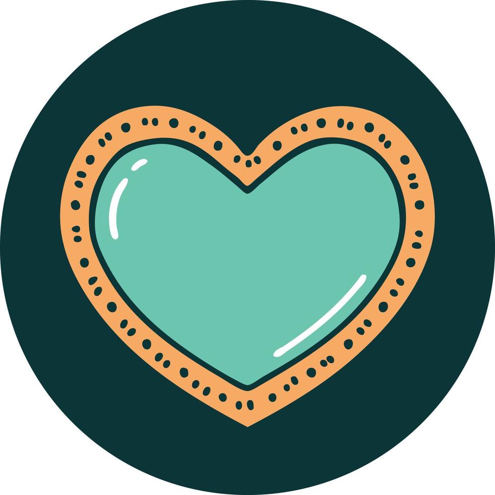 ícone de estilo de tatuagem de um coração vetor