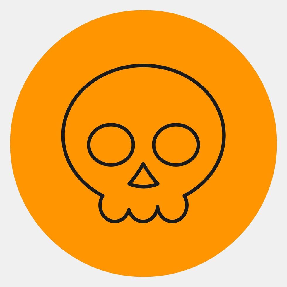 ícone skull.icon em estilo laranja. adequado para impressões, pôsteres, panfletos, decoração de festa, cartão de felicitações, etc. vetor