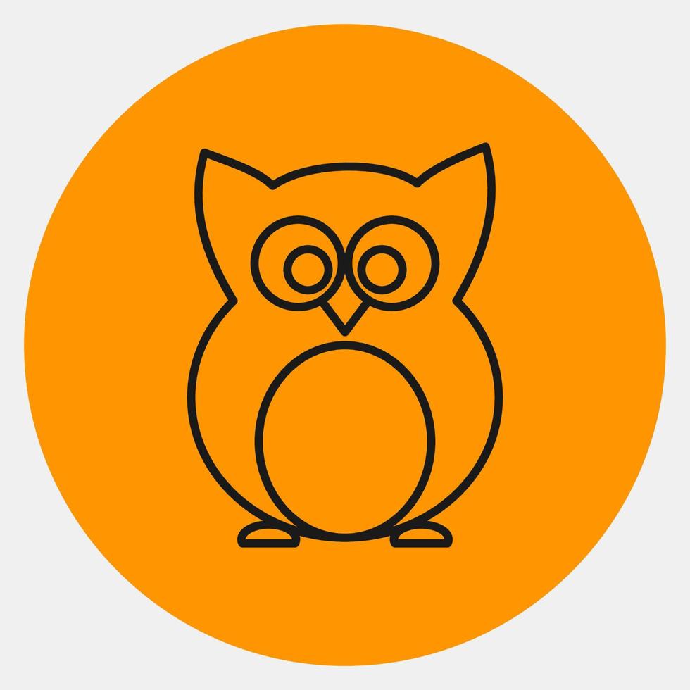 ícone owl.icon em estilo laranja. adequado para impressões, pôsteres, panfletos, decoração de festa, cartão de felicitações, etc. vetor