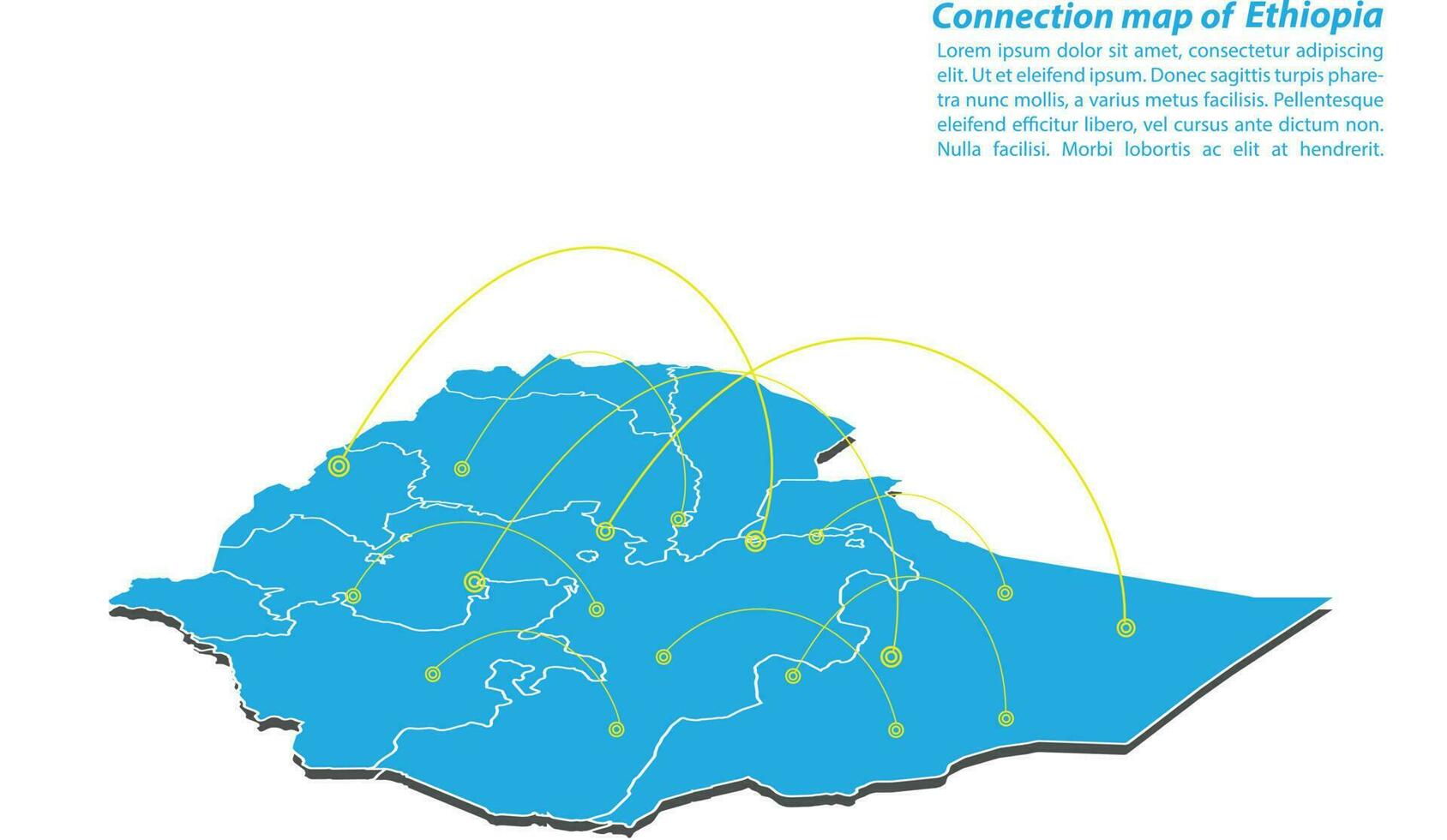 moderno do design de rede de conexões de mapa da etiópia, melhor conceito de internet do negócio de mapa da etiópia da série de conceitos, ponto do mapa e composição da linha. mapa infográfico. ilustração vetorial. vetor