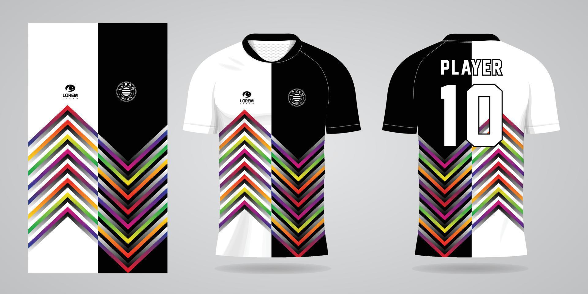 modelo de design de esporte de camisa de futebol colorida vetor