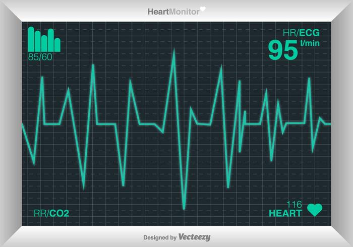 Cardiograma vetorial do coração vetor