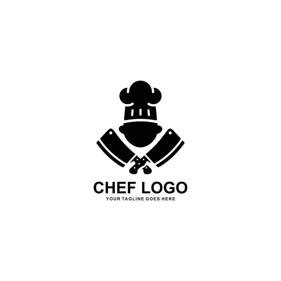 logotipo do chef simples vetor de logotipo plano