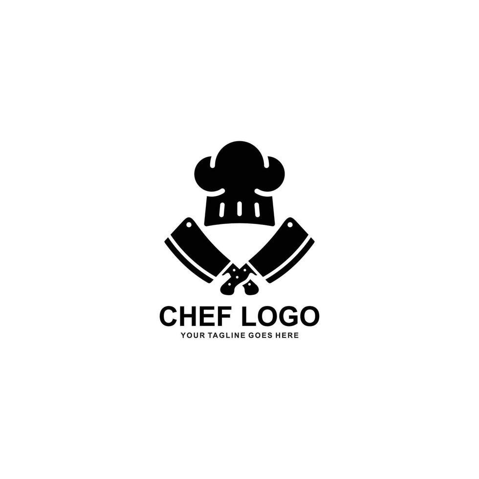 logotipo do chef simples vetor de logotipo plano