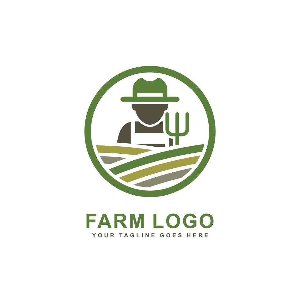 logotipo da fazenda. vetor de design de logotipo de agricultor