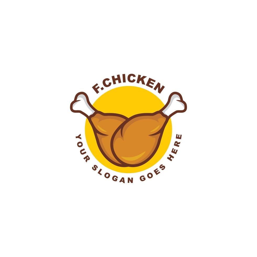 vetor de design de logotipo de frango frito