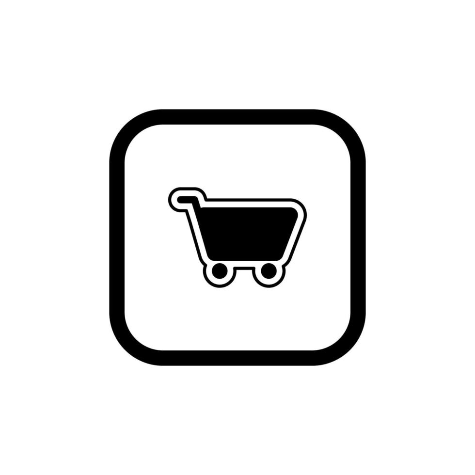 ícone de linha com símbolo de carrinho de compras vetor