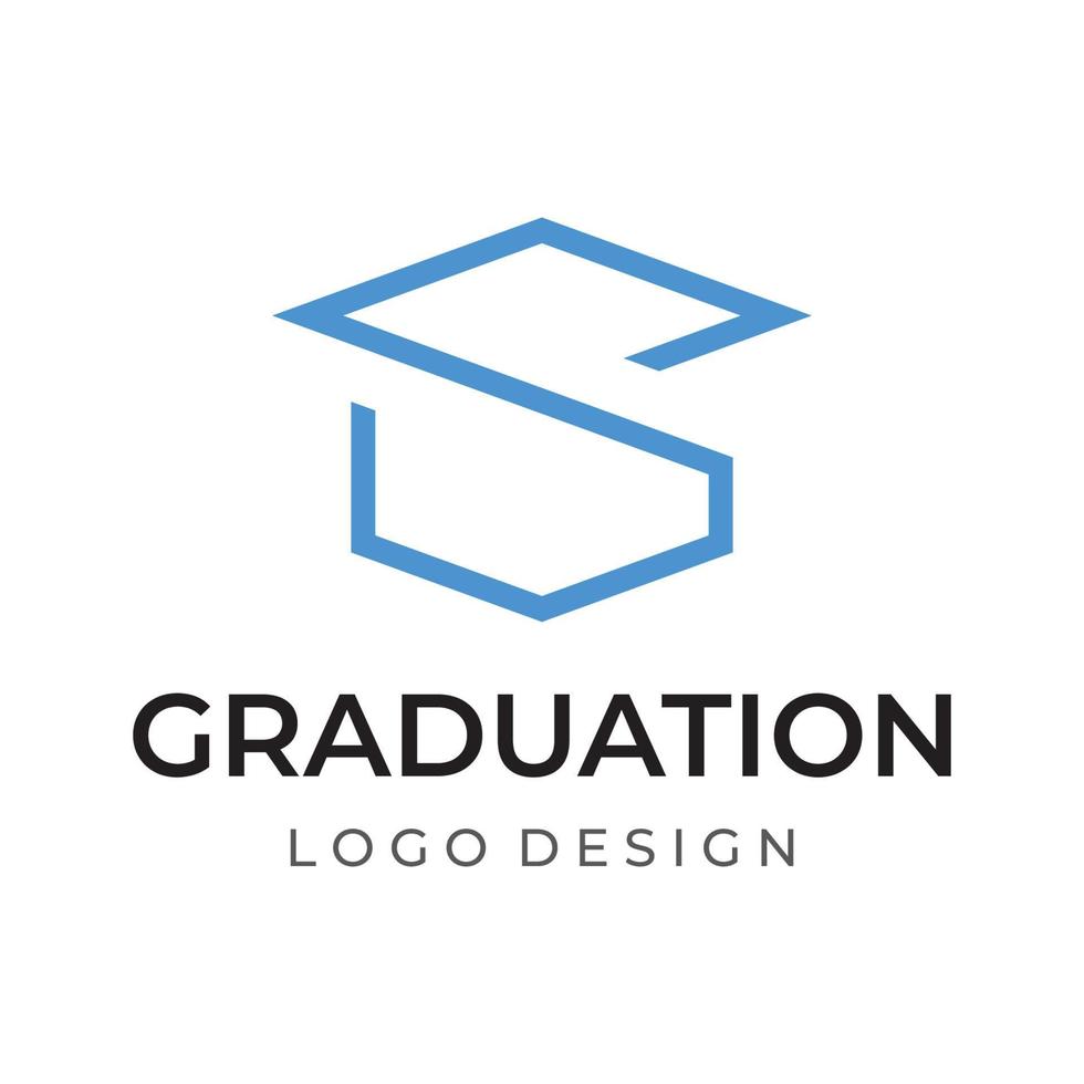 design de modelo de logotipo de educação de estudante criativo com chapéu, livro, lápis ou caneta sign.inspired por graduando students.logos para universidades, faculdades de educação e escolas. vetor