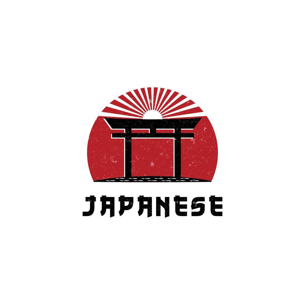 logotipo torii design de ilustração vetorial símbolo de cultura japonesa, design de logotipo tori vetor