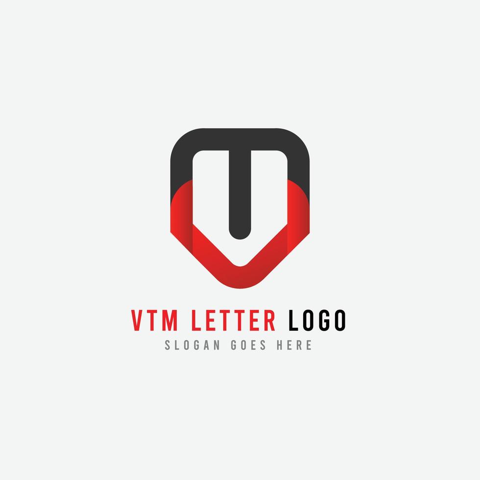 modelo de design de logotipo de carta vtm vetor