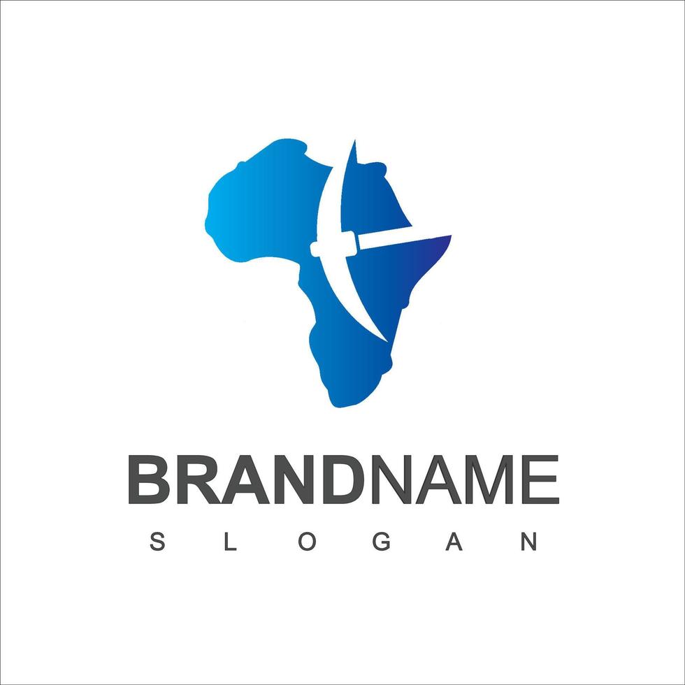 modelo de design de logotipo de empresa de mineração africana vetor