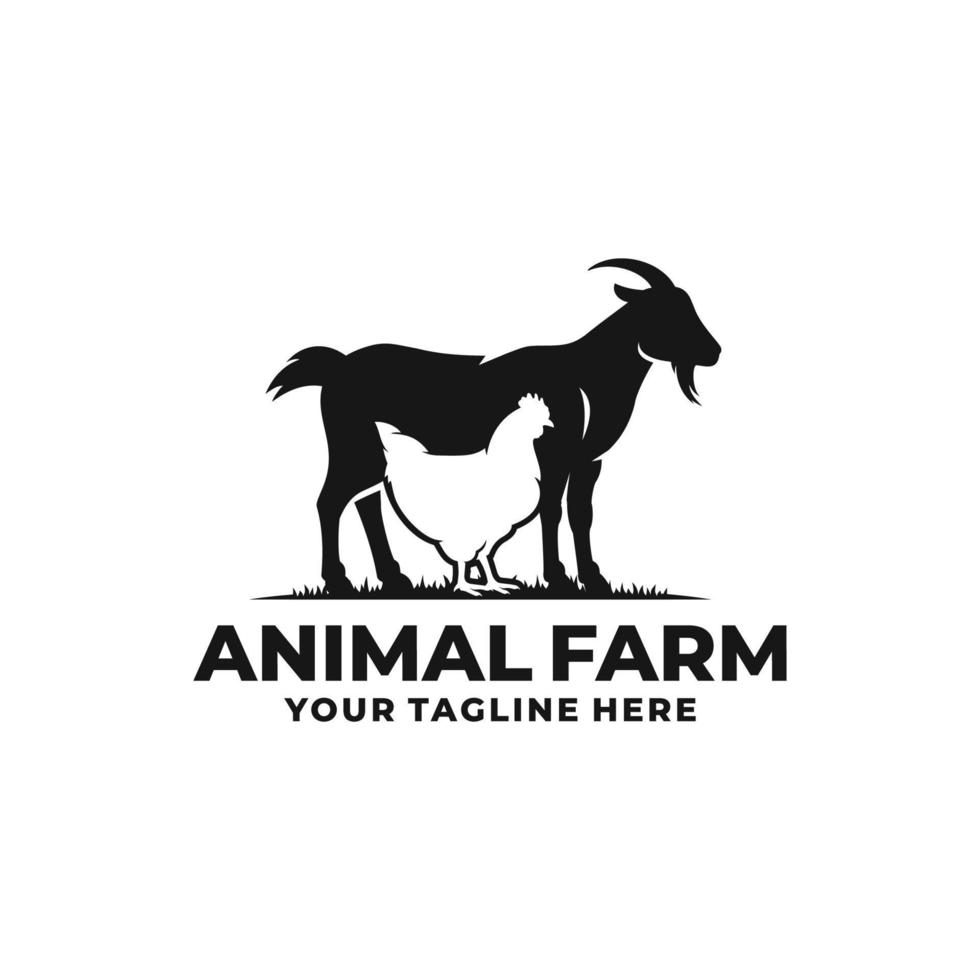 vetor de logotipo de animais de fazenda