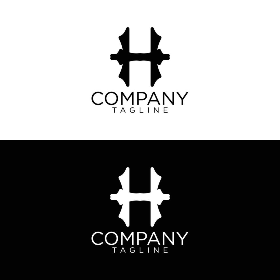 h design de logotipo elegante e modelos vetoriais premium vetor