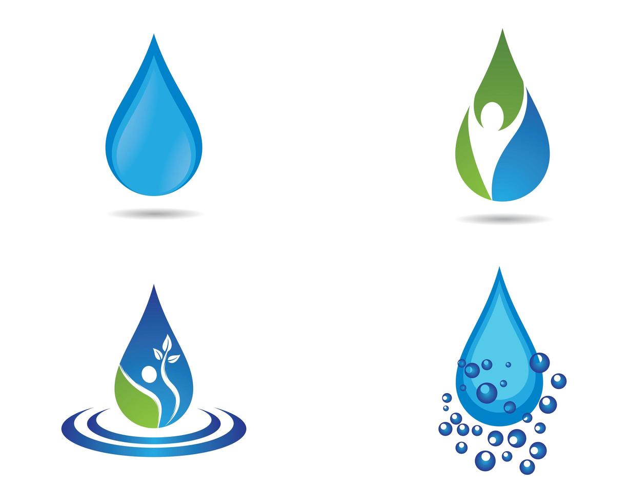 ícones de gota de água vetor