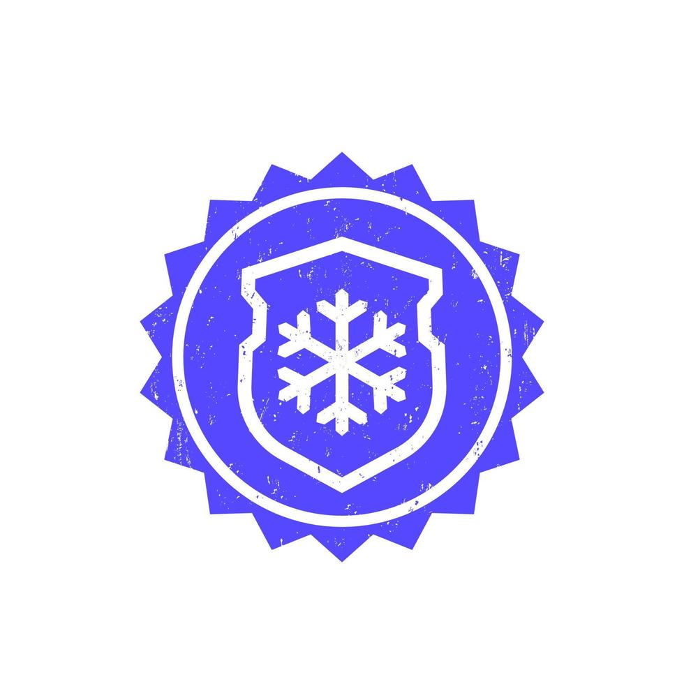 distintivo vetorial resistente ao frio e resistente ao gelo com escudo vetor