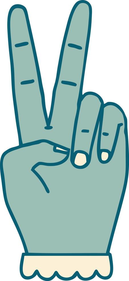 símbolo de paz ilustração de gesto de mão com dois dedos vetor