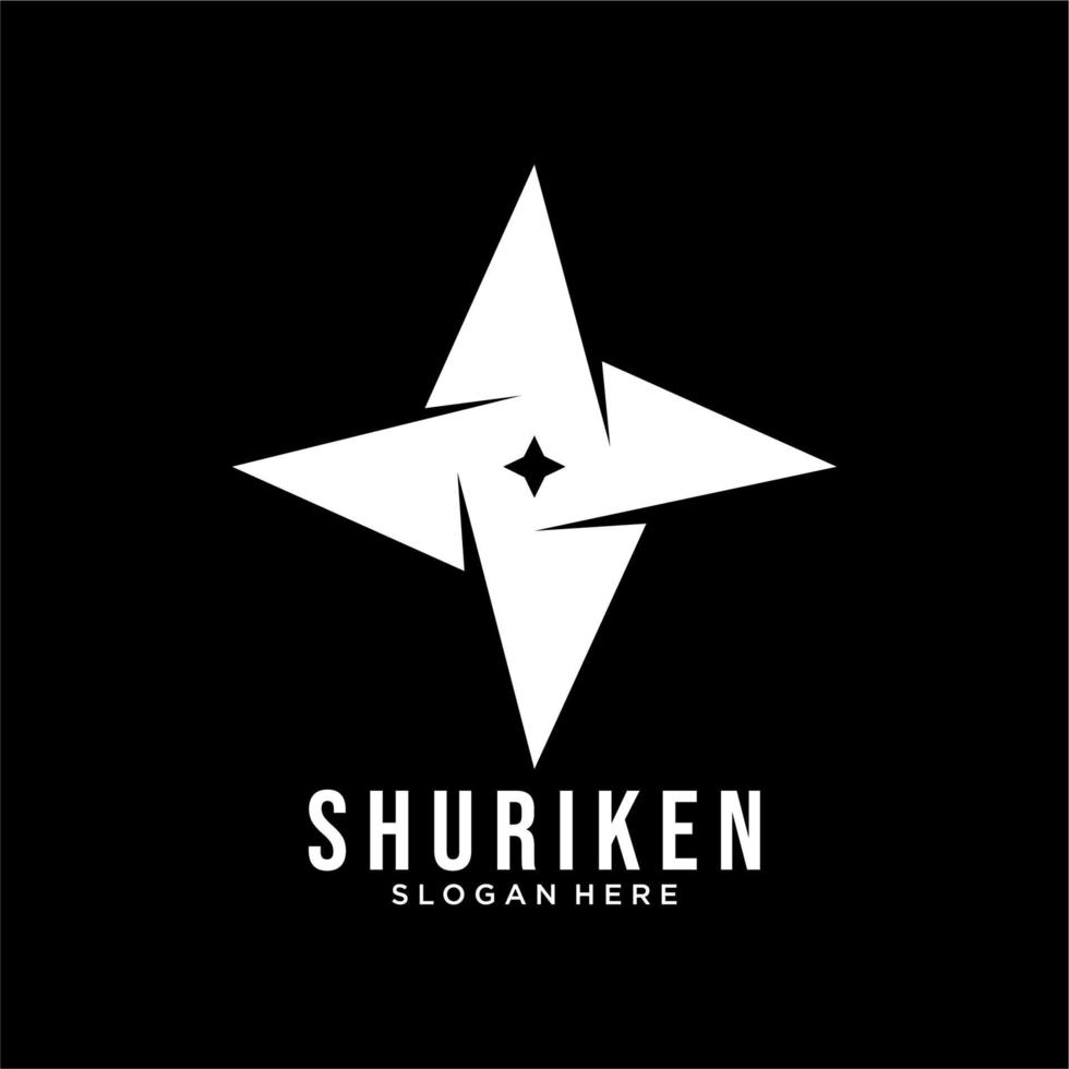 logotipo shuriken, armas ninja vetoriais. logotipo com conceito de shuriken ninja japonês vetor