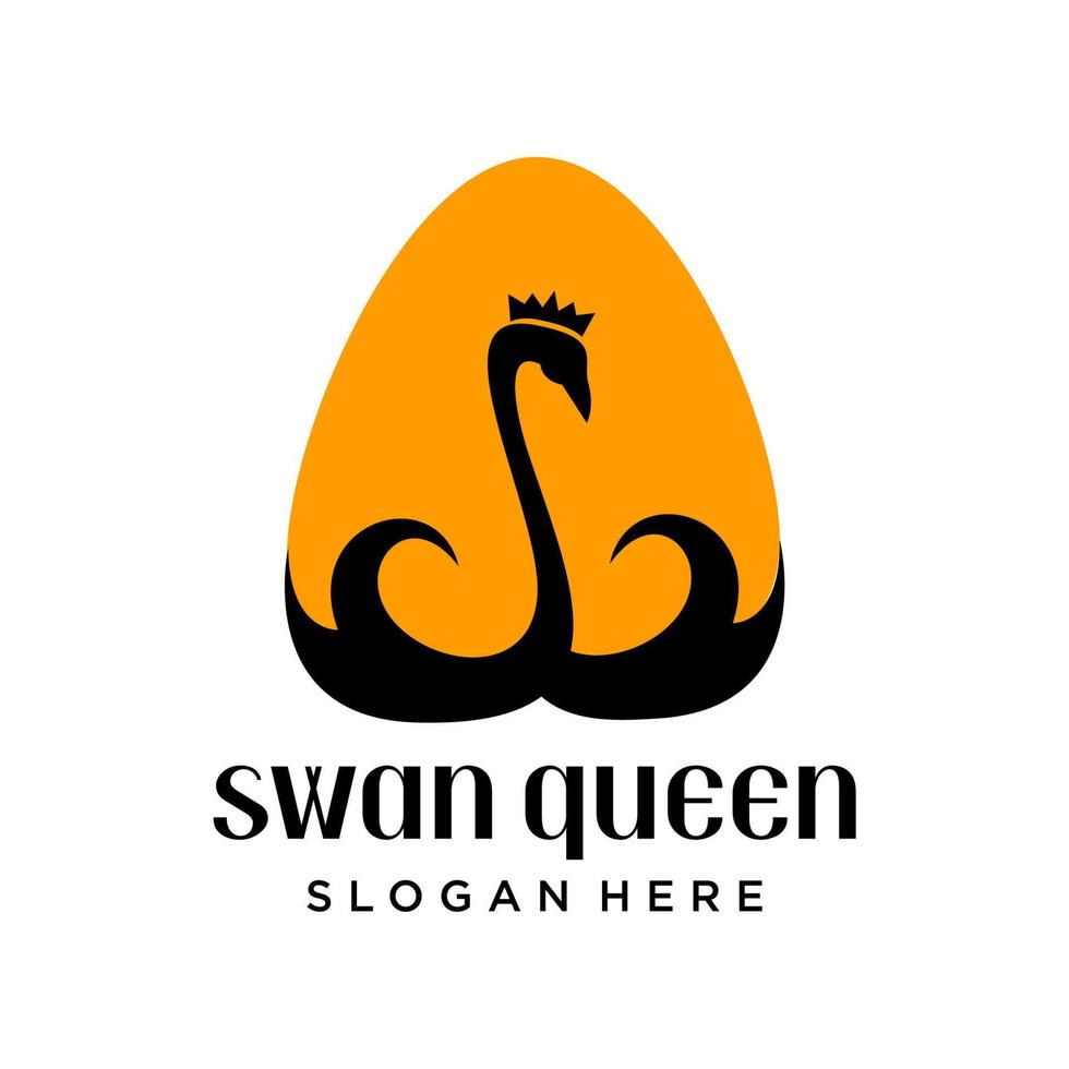 modelo de logotipo da rainha cisne. logotipo com conceito de cisne vetor