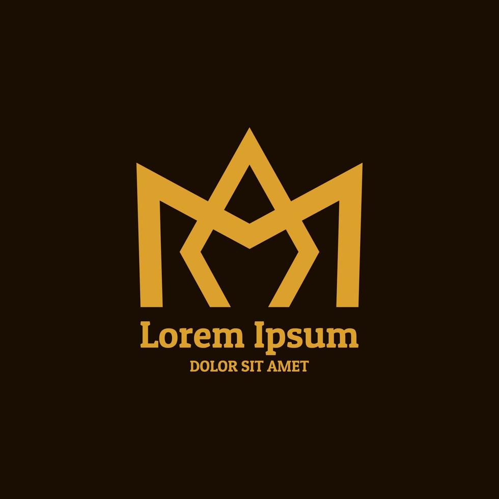 logotipo da coroa. logotipo luxuoso e elegante. design de logotipo em estilo moderno e minimalista vetor