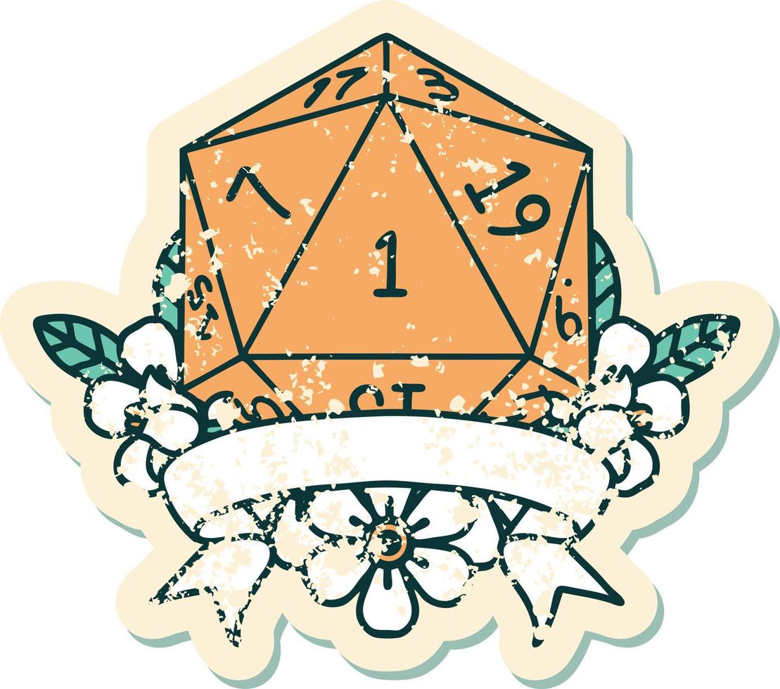 ilustração de rolagem de dados natural de um d20 vetor