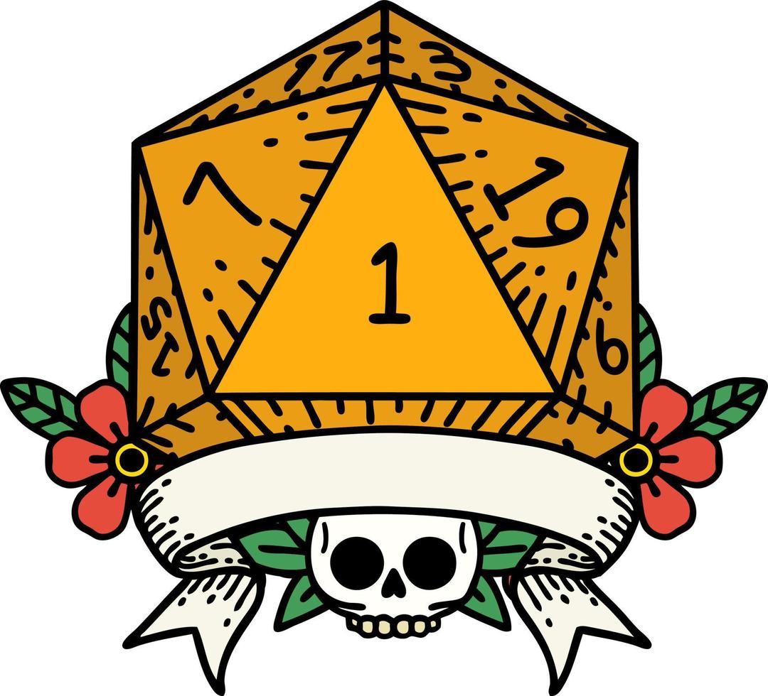 ilustração de rolagem de dados natural de um d20 vetor