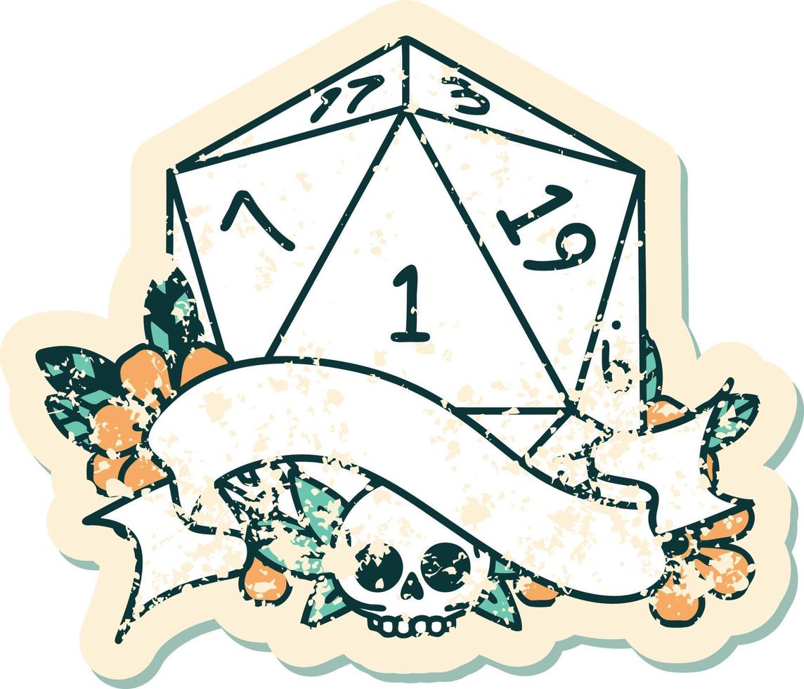 ilustração de rolagem de dados natural de um d20 vetor