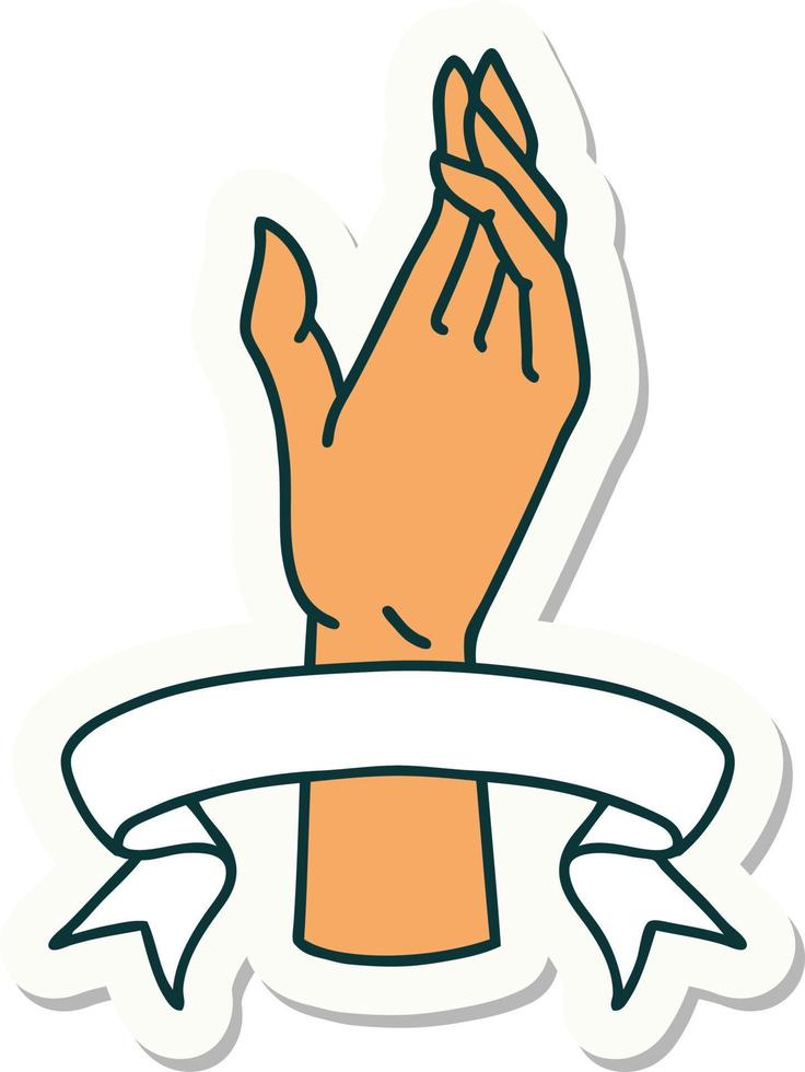 adesivo de tatuagem com bandeira de uma mão vetor