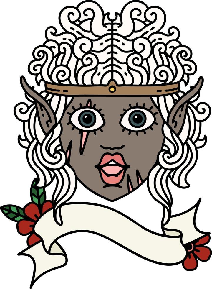 ilustração de rosto de personagem bárbaro elfo vetor