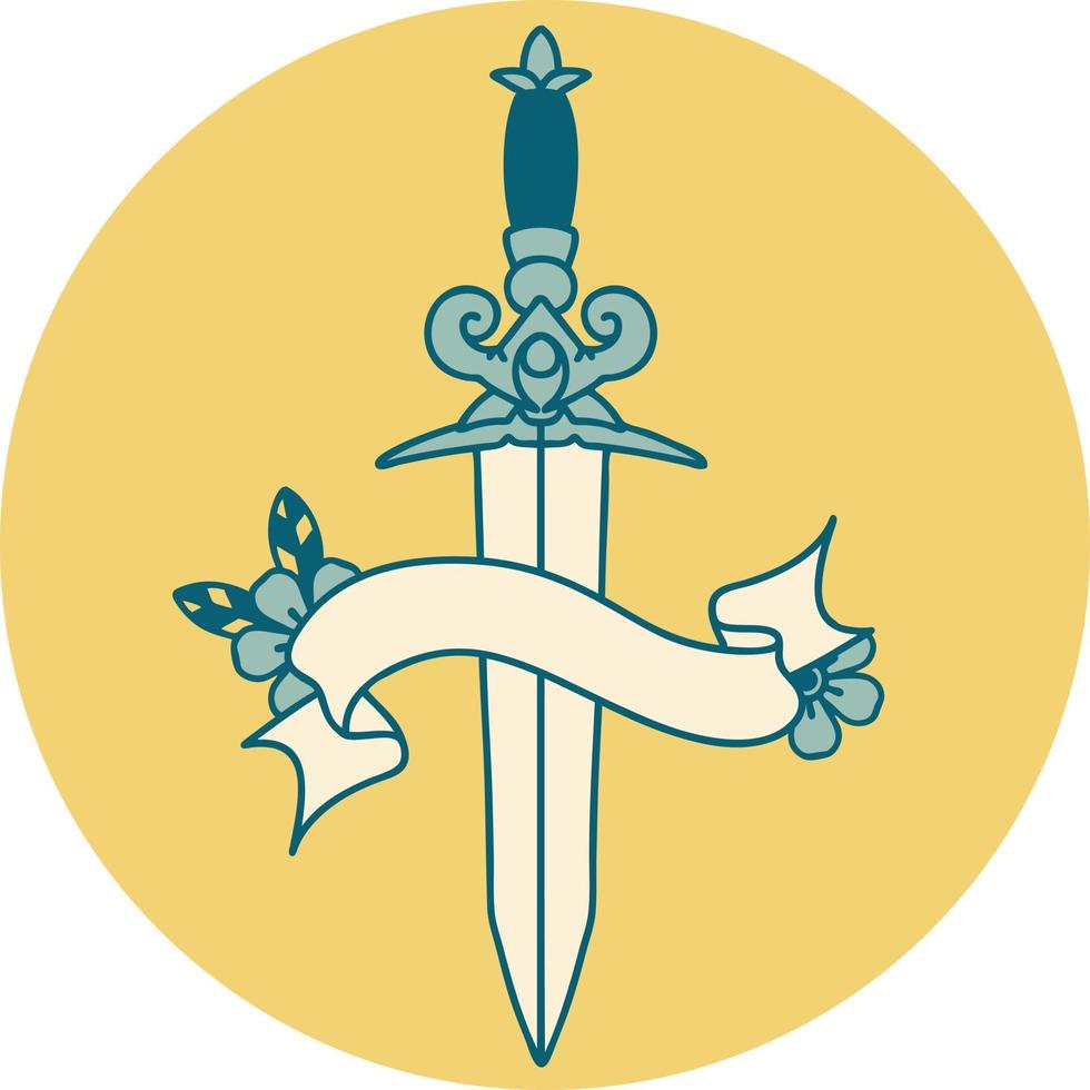 ícone com bandeira de punhal vetor