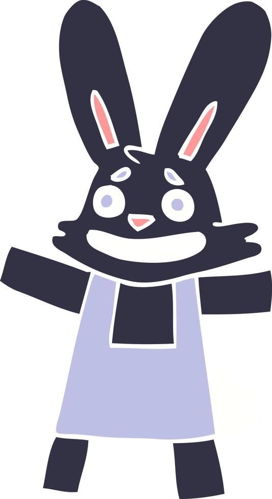 doodle de desenho animado de um coelho sorridente vetor