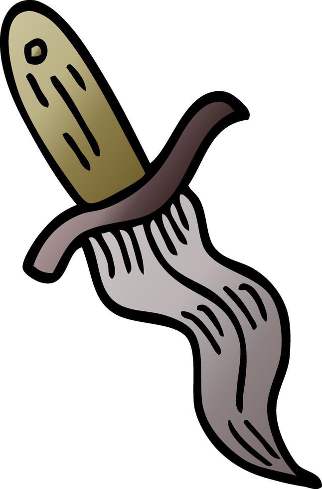 símbolo de punhal de tatuagem de doodle de desenho animado vetor
