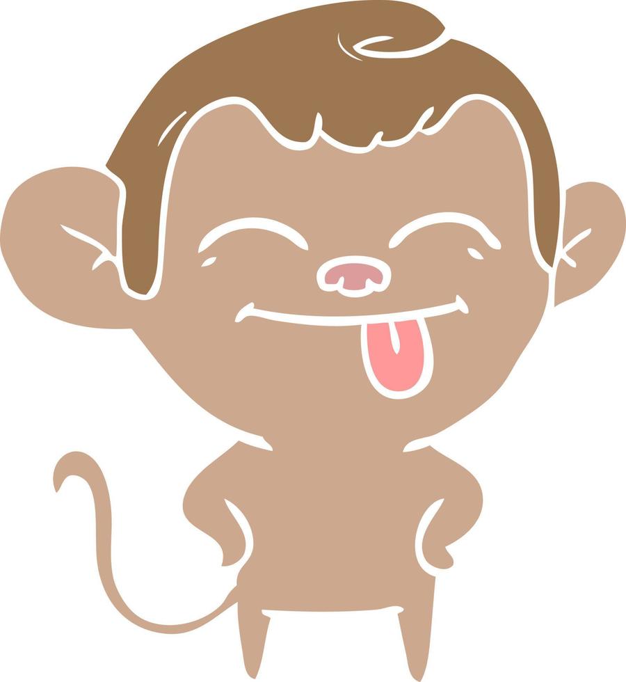 macaco de desenho animado de estilo de cor plana engraçado vetor