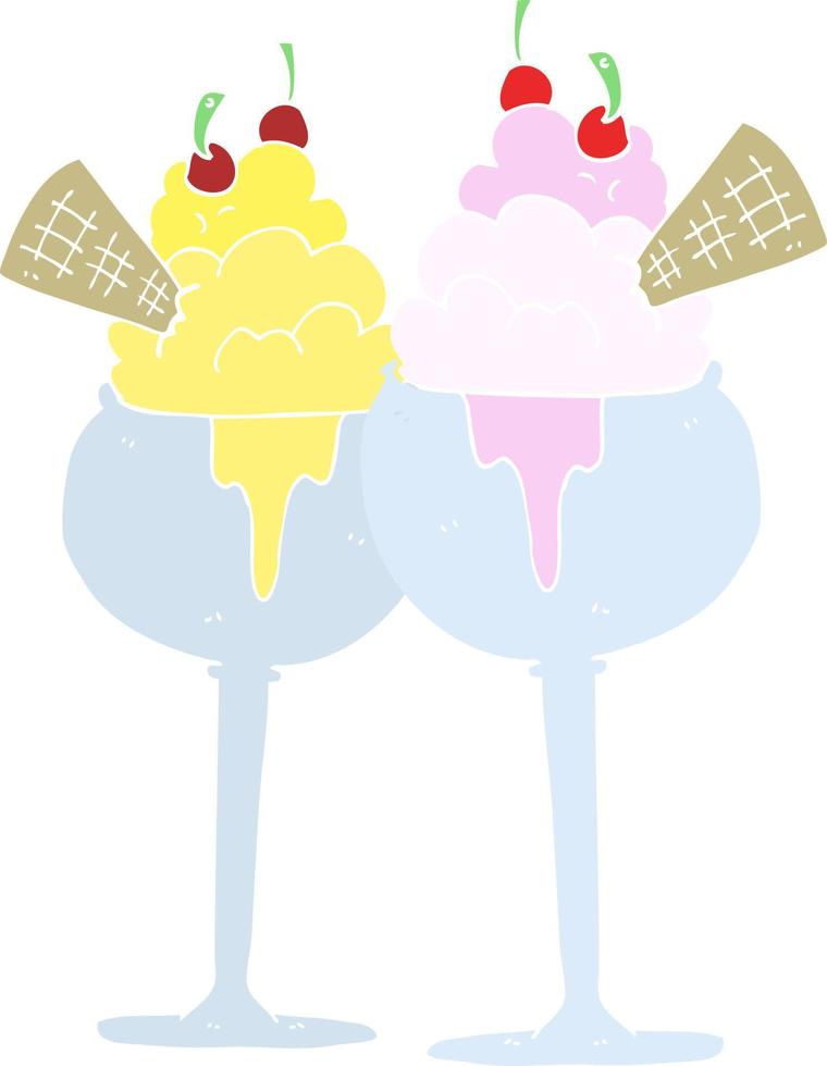 ilustração de cor lisa de sorvete vetor