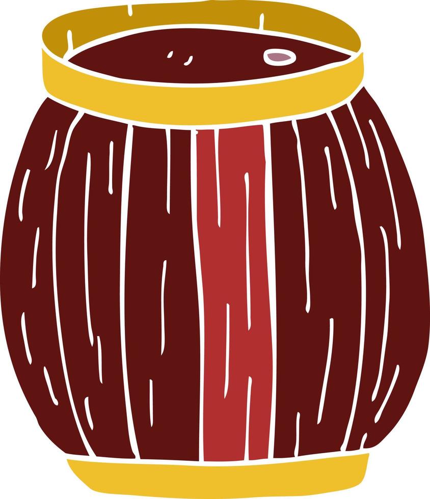 doodle de desenho animado de um barril vetor